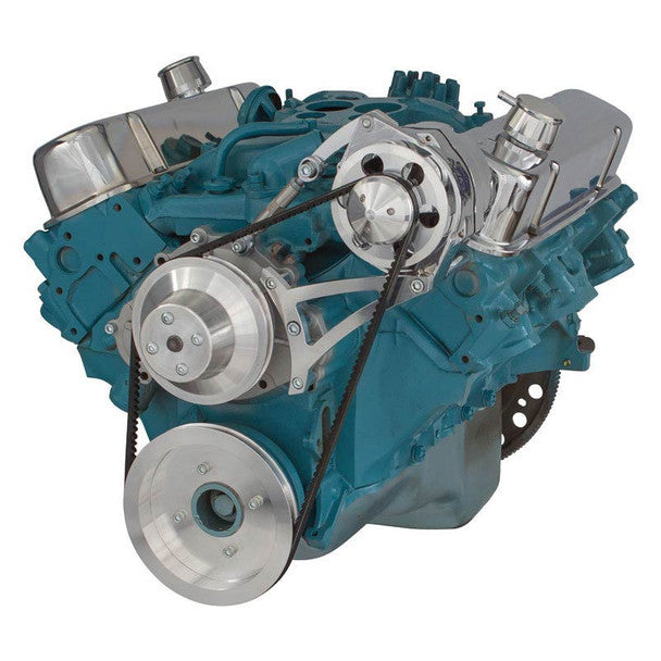Pontiac V-Belt System - Alternator Only - Polished