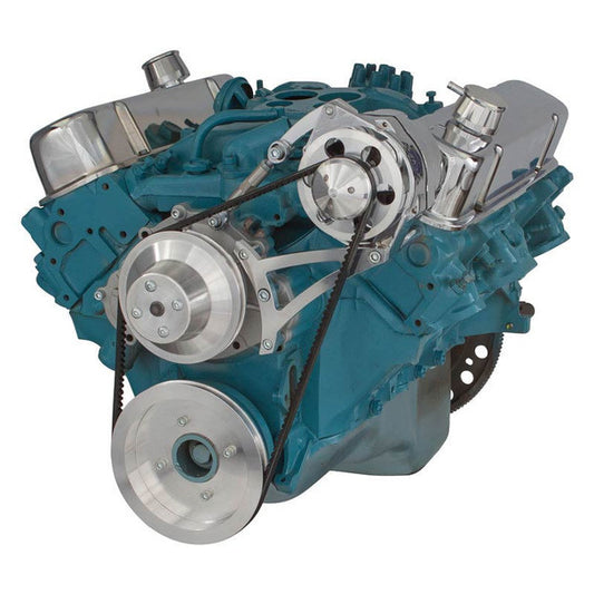 Pontiac V-Belt System - Alternator Only - Polished