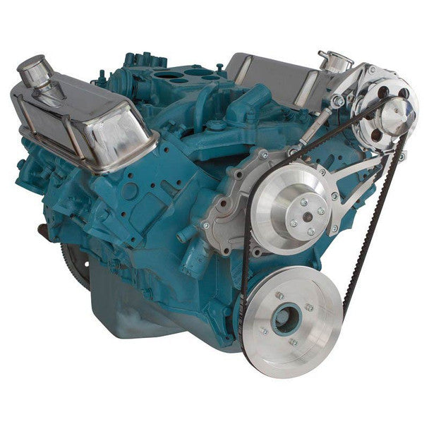 Pontiac V-Belt System - Alternator Only - Polished