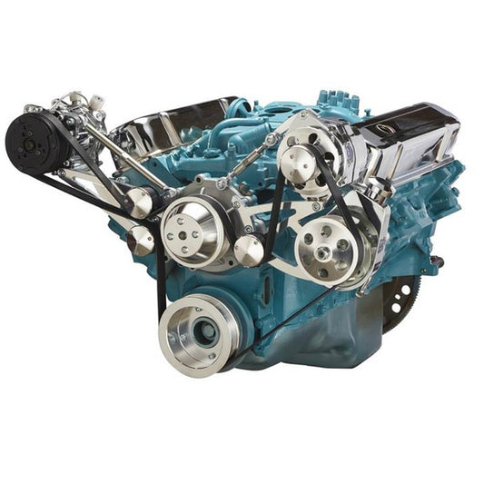 Pontiac Serpentine Conversion - AC, Power Steering & Alternator - Polished