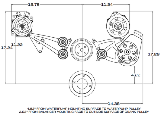 Pontiac Serpentine Conversion - Power Steering & Alternator - Black