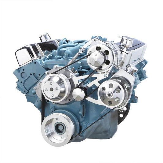 Pontiac Serpentine Conversion - Power Steering & Alternator - Polished