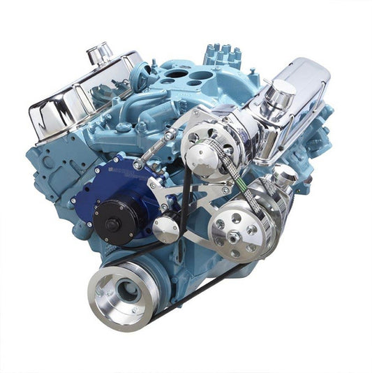 Pontiac Serpentine Conversion - Power Steering & Alternator - Electric Water Pump - Polished