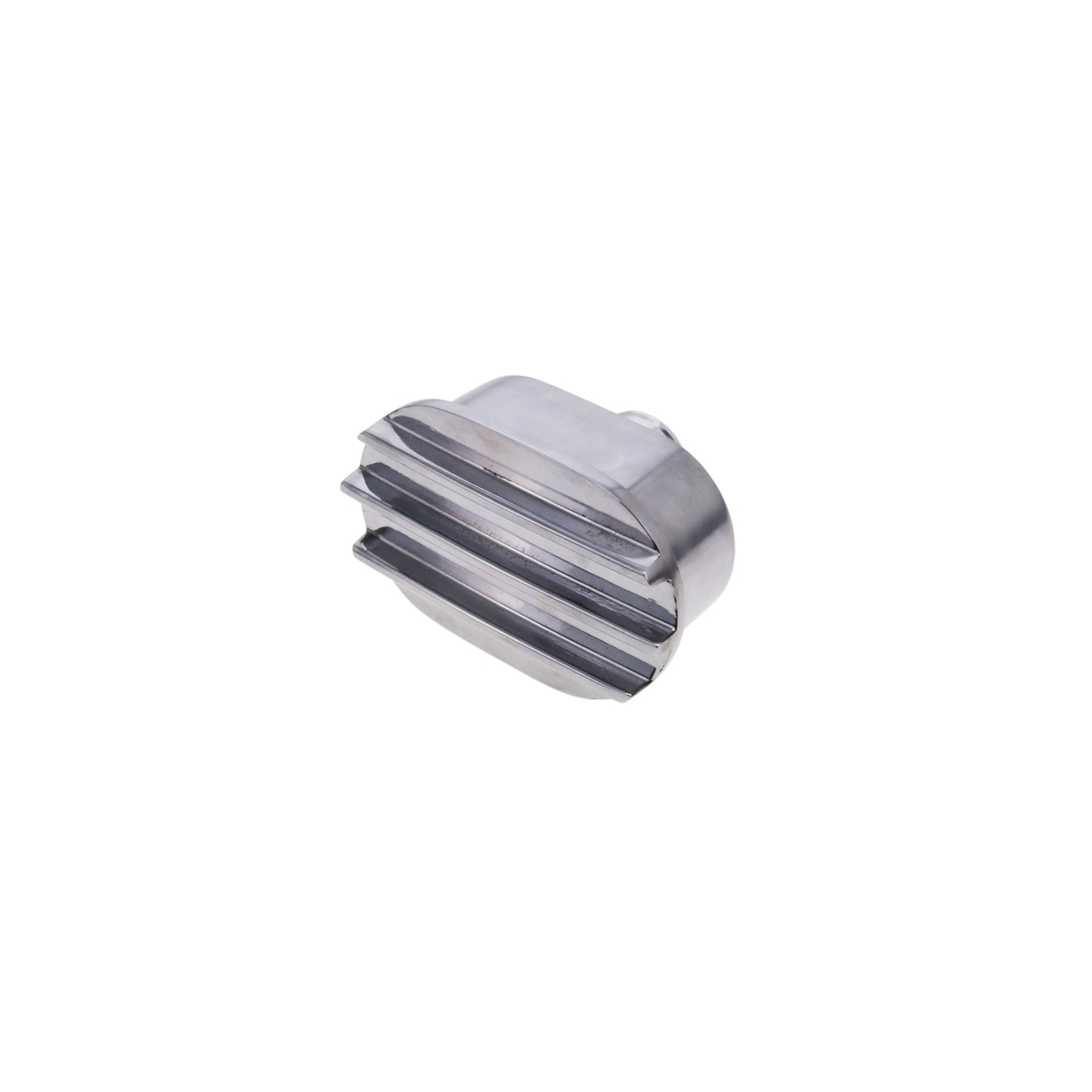 Aluminum Breather Cap, Push-In Oval Finned - Polished