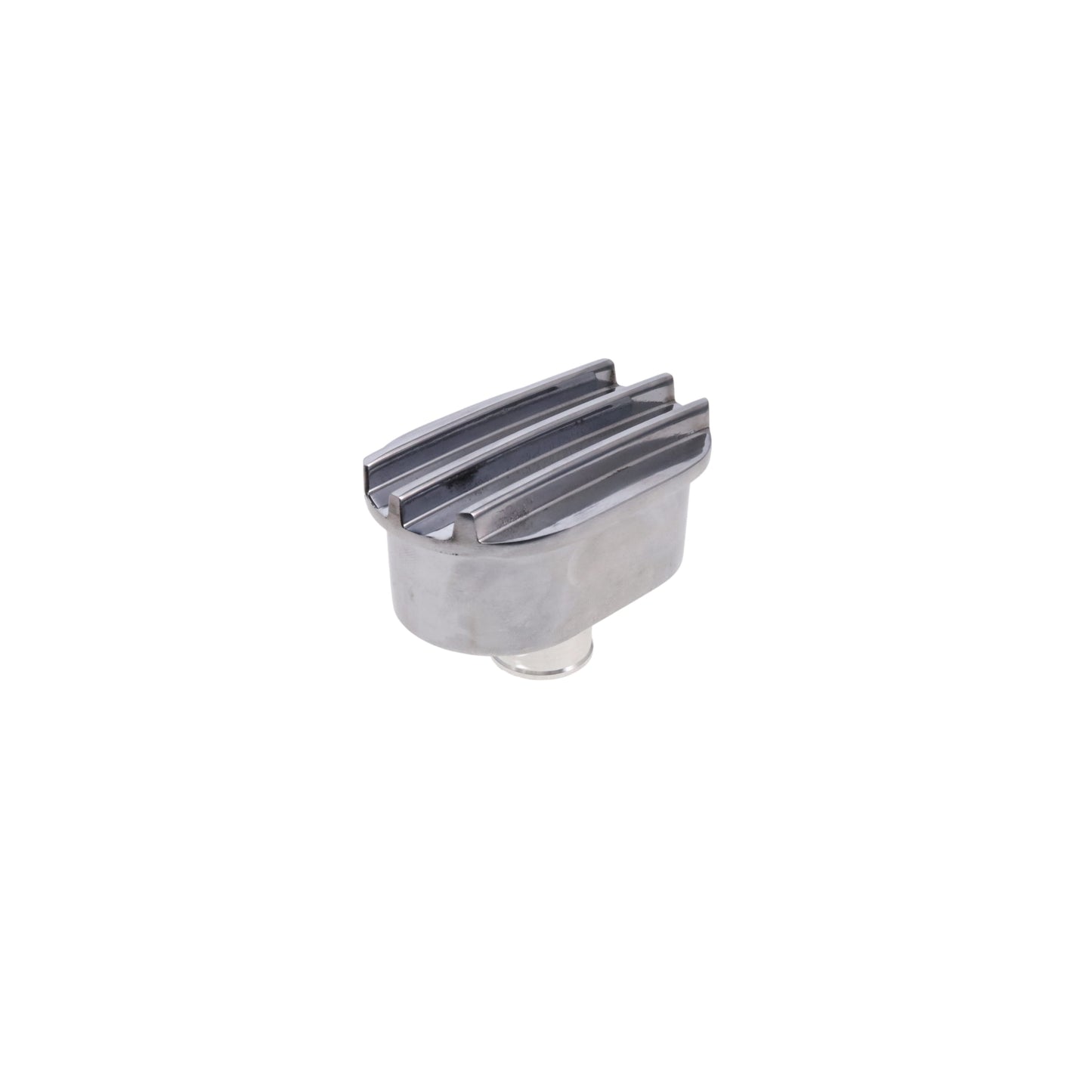Aluminum Breather Cap, Push-In Oval Finned - Polished