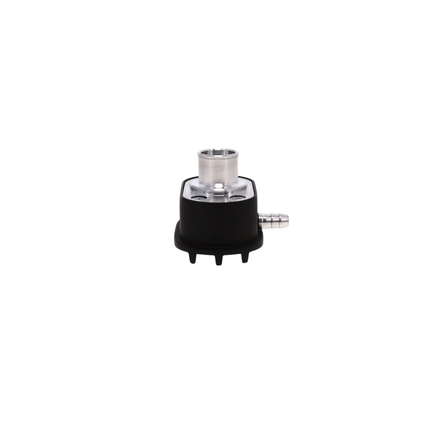 Aluminum Breather Cap, Push-In with Tube Oval Finned - Black