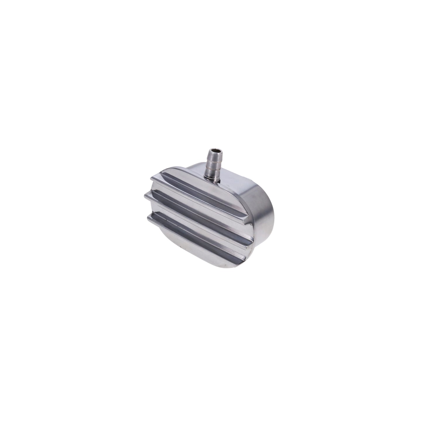 Aluminum Breather Cap, Push-In with Tube Oval Finned - Polished