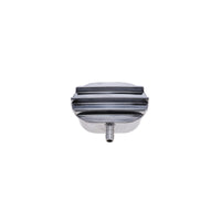 Aluminum Breather Cap, Push-In with Tube Oval Finned - Polished