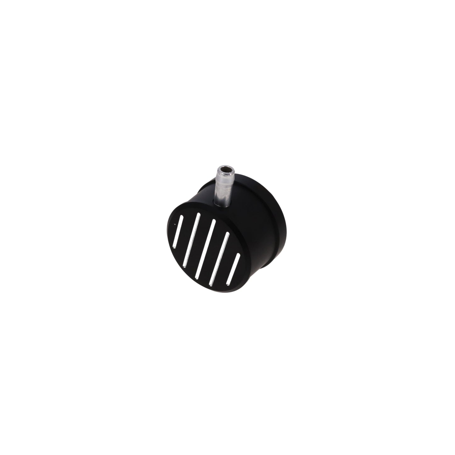 Aluminum Breather Cap, Push-In with Tube Ball-Milled - Black