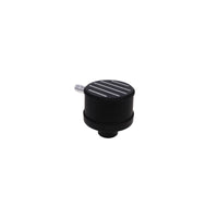 Aluminum Breather Cap, Push-In with Tube Ball-Milled - Black