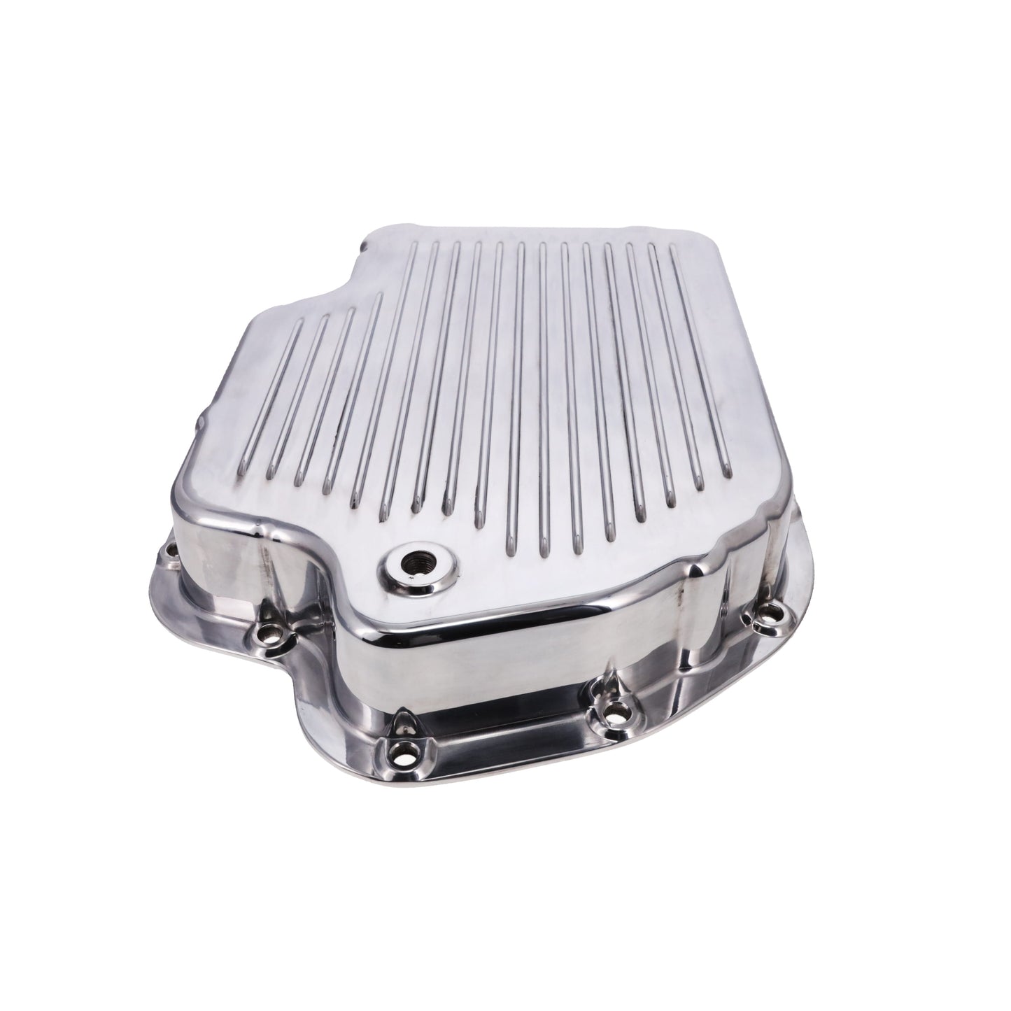 GM TH400 Finned Aluminum Transmission Pan, Stock Depth, Polished
