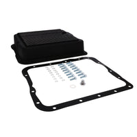 GM 700R4, 4L60, 4L60E, Finned Aluminum Transmission Pan, Stock Depth - Black
