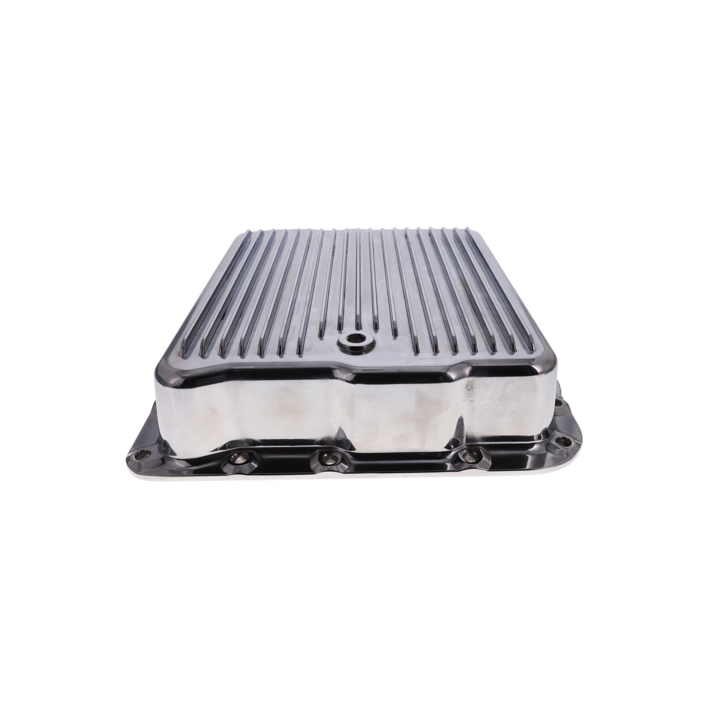 GM 700R4, 4L60, 4L60E, Finned Aluminum Transmission Pan, Stock Depth, Polished