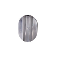 12" X 2" Center Finned Oval Aluminum Air Cleaner Kit, Paper Filter, Polished