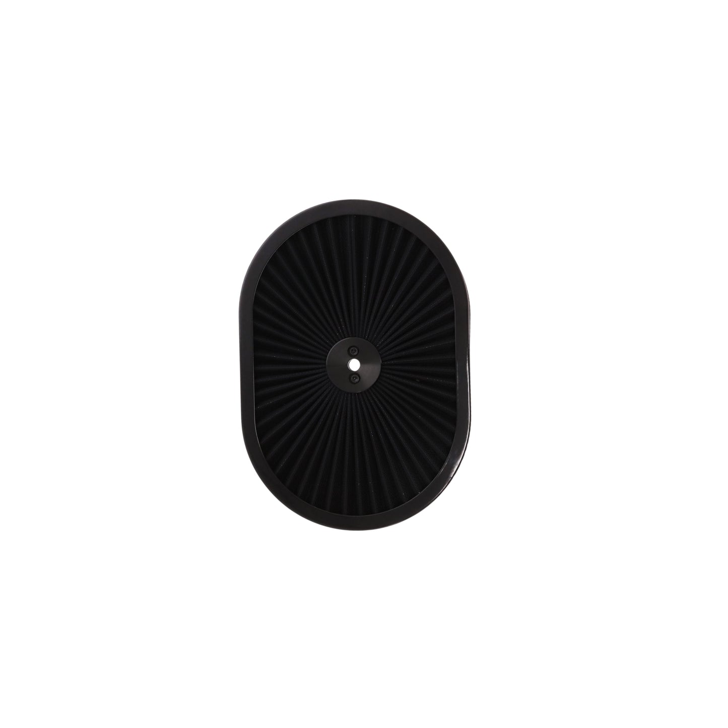 12" X 2" Oval Steel Air Cleaner Kit, Black Washable Filter, Flat Base - Black