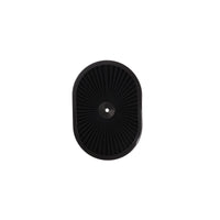 12" X 2" Oval Steel Air Cleaner Kit, Black Washable Filter, Flat Base - Black