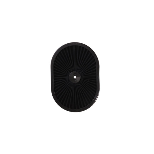 12" X 2" Round Steel Air Cleaner Kit, Black Washable Filter, Flat Base - Black