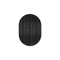 12″ X 2″ Full Finned Oval Aluminum Air Cleaner Kit, Paper Filter, Flat Base, Black
