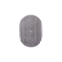 12″ X 2″ Full Finned Oval Aluminum Air Cleaner Kit, Red Washable Filter, Flat Base - Polished