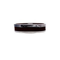 12" X 2" Round Steel Air Cleaner Kit, Red Washable Filter, Flat Base, Chrome
