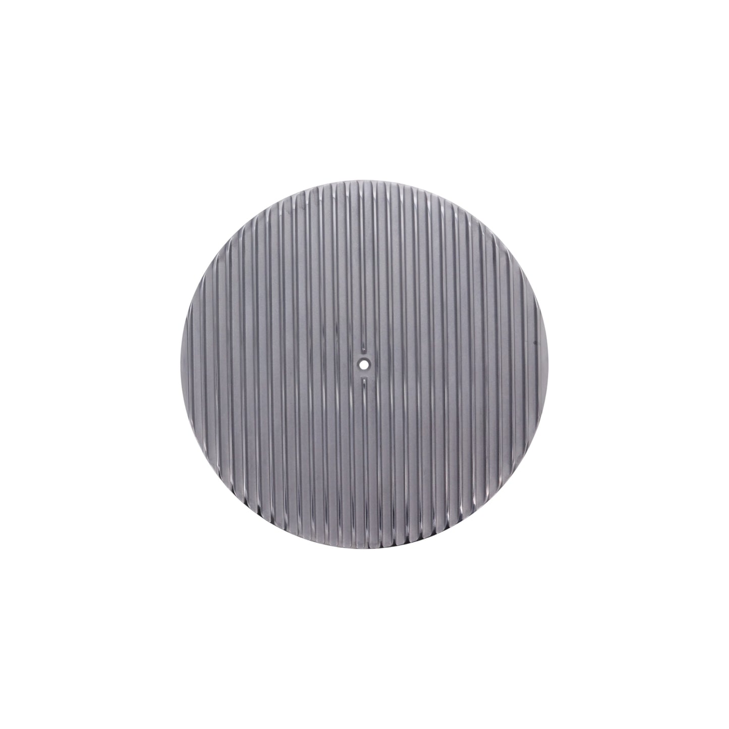 14" X 3" Full Finned Round Aluminum Air Cleaner Kit, Paper Filter, Flat Base - Polished