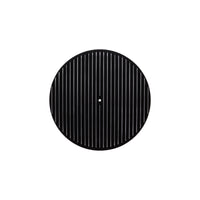 14" X 3" Full Finned Round Aluminum Air Cleaner Kit, Red Washable Filter, Flat Base, Black