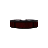 14" X 3" Full Finned Round Aluminum Air Cleaner Kit, Red Washable Filter, Flat Base, Black