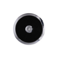 14" X 3" Round Steel Air Cleaner Kit, Black Washable Filter, Recessed Base - Chrome
