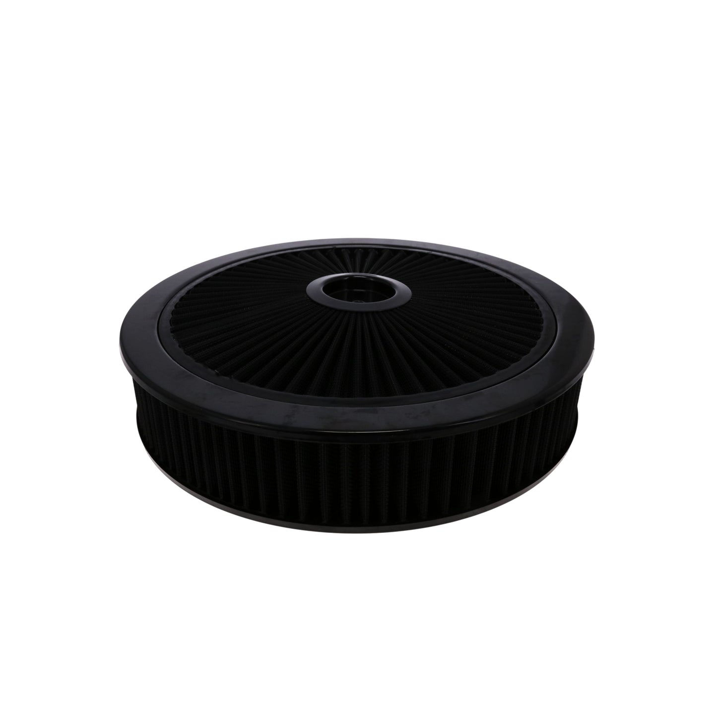 14" X 3" Round Steel Air Cleaner Kit, Black Washable Filter, Flat Base, Black
