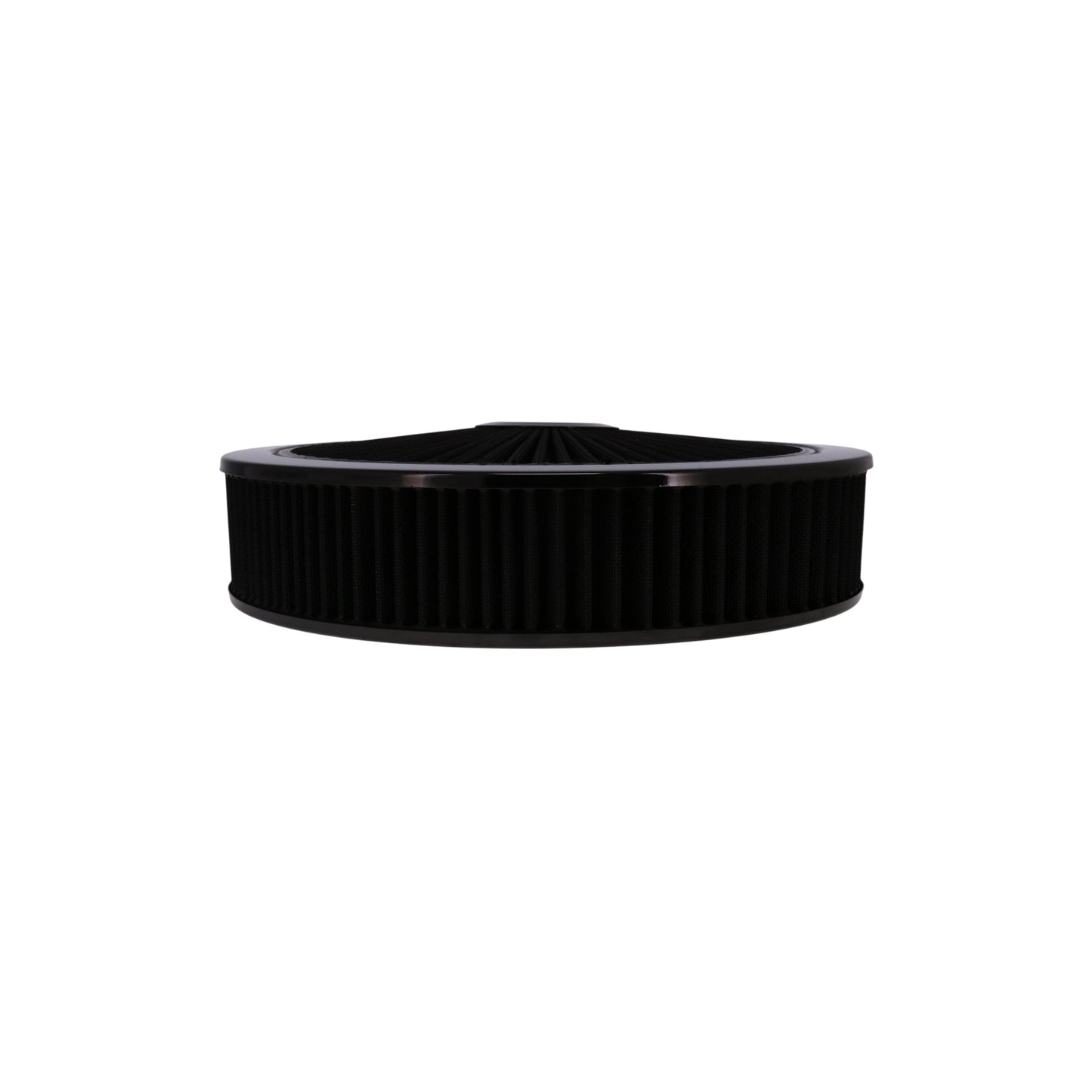 14" X 3" Round Steel Air Cleaner Kit, Black Washable Filter, Flat Base, Black