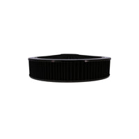 14" X 3" Round Steel Air Cleaner Kit, Black Washable Filter, Flat Base, Black