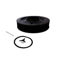 14" X 3" Round Steel Air Cleaner Kit, Black Washable Filter, Flat Base, Black