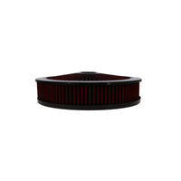 14" X 3" Round Steel Air Cleaner Kit, Red Washable Filter, Recessed Base - Black