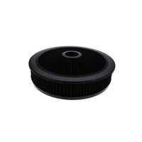 14" X 3" Round Steel Air Cleaner Kit, Black Washable Filter, Recessed Base - Black