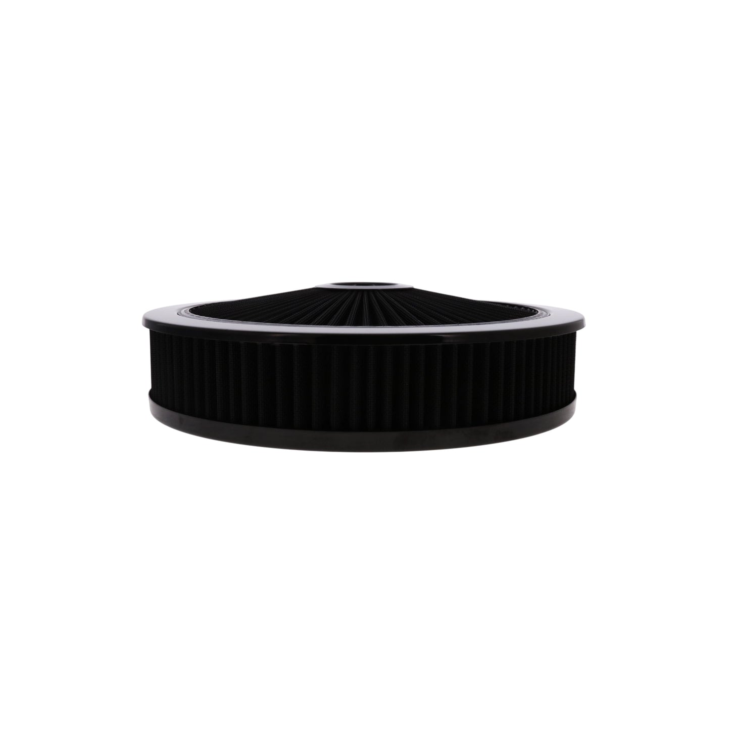14" X 3" Round Steel Air Cleaner Kit, Black Washable Filter, Recessed Base - Black