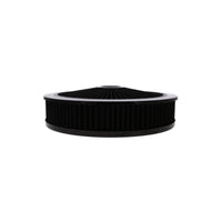 14" X 3" Round Steel Air Cleaner Kit, Black Washable Filter, Recessed Base - Black