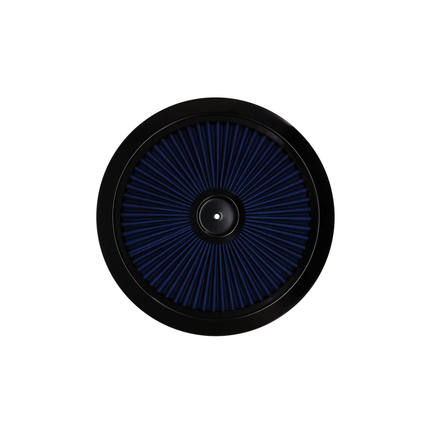 14" X 3" Round Steel Air Cleaner Kit, Blue Washable Filter, Recessed Base - Black