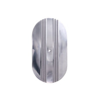 15" X 2" Center Finned Oval Aluminum Air Cleaner Kit, Red Washable Filter, Flat Base - Polished