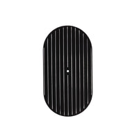 15" X 2" Full Finned Oval Aluminum Air Cleaner Kit, Paper Filter, Flat Base, Black