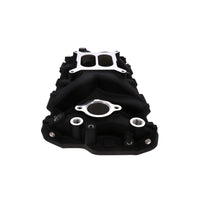 1957-1986 Chevy SB Aluminum Intake Manifold, Dual Plane, Hi-Rise - Black