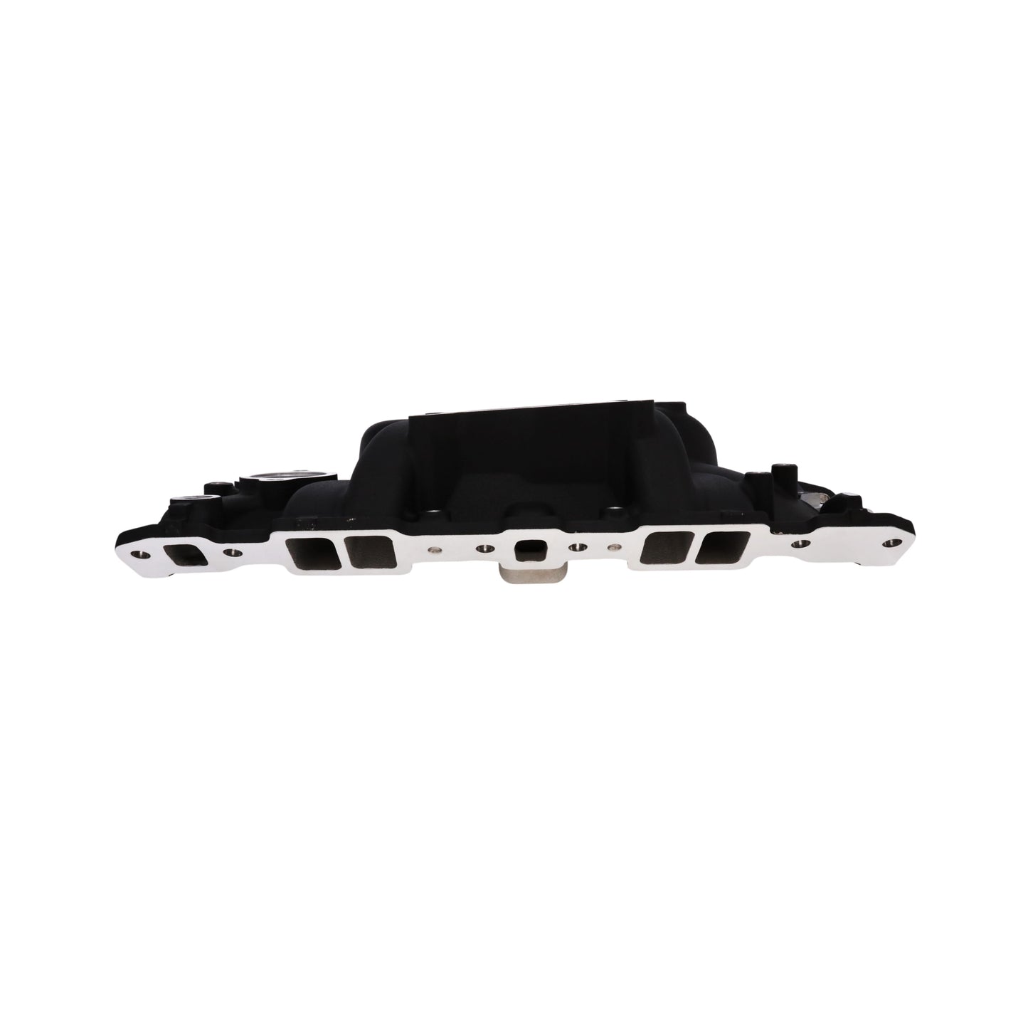 1957-1986 Chevy SB Aluminum Intake Manifold, Dual Plane, Hi-Rise - Black