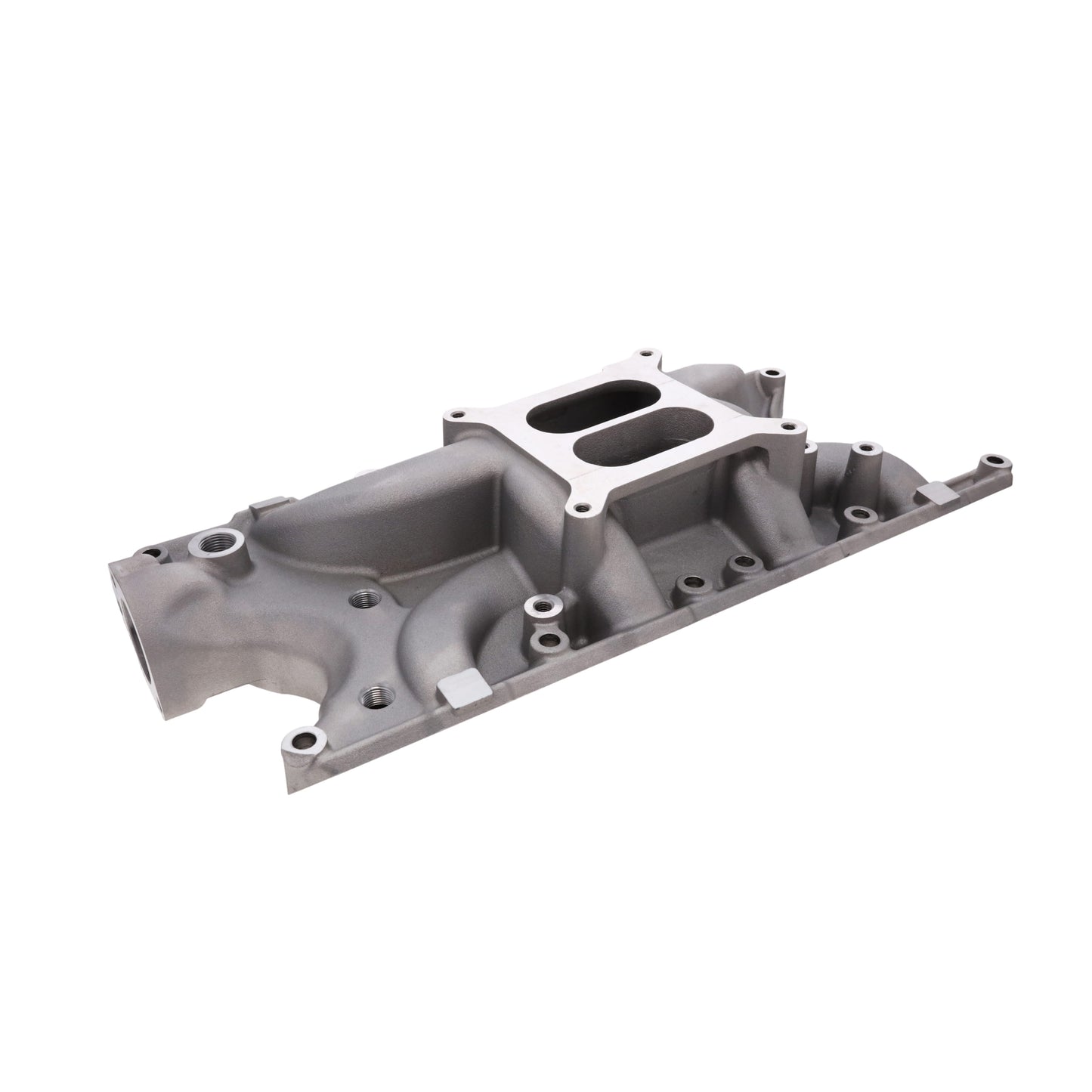 Ford SB Aluminum Intake Manifold, Dual Plane - Satin