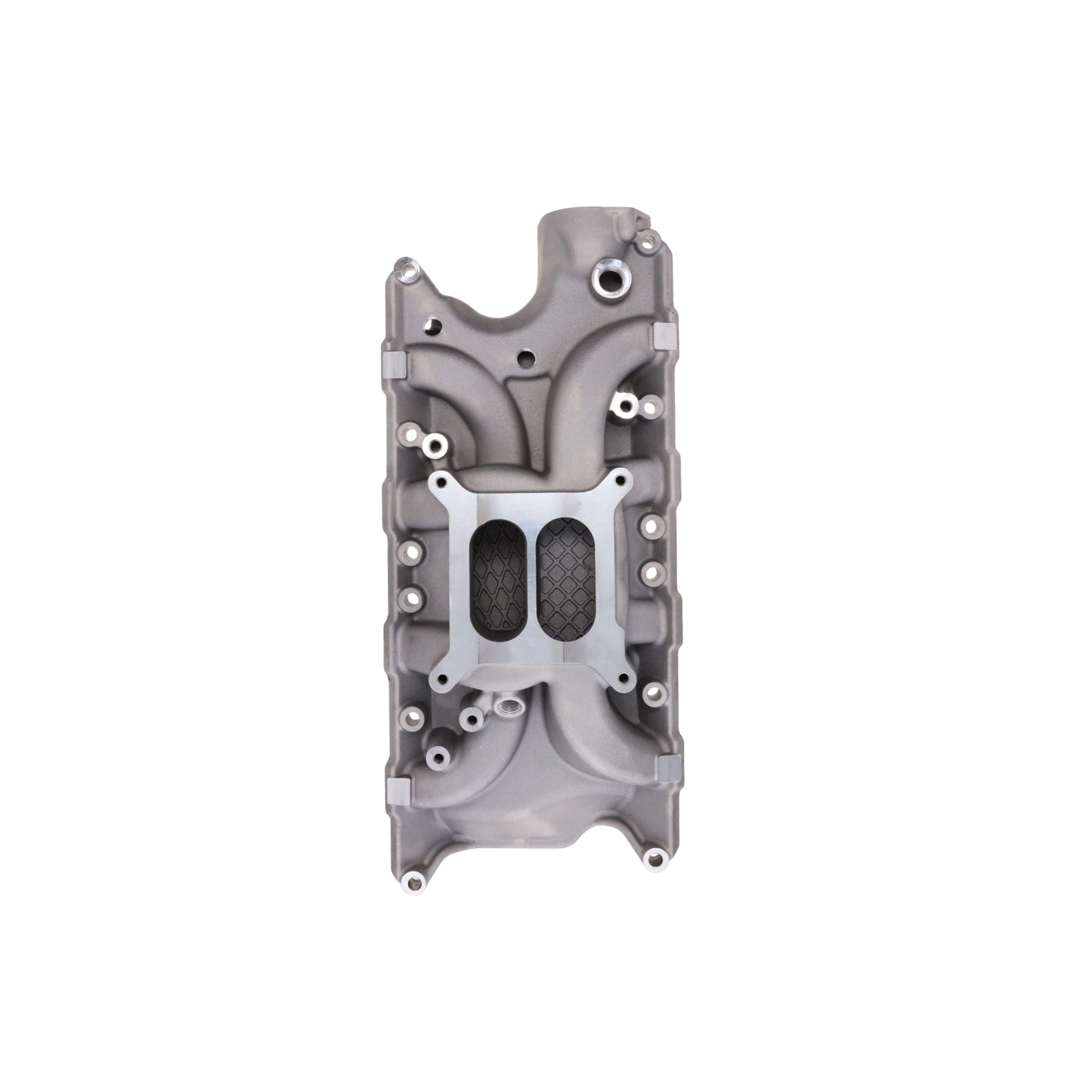 Ford SB Aluminum Intake Manifold, Dual Plane - Satin