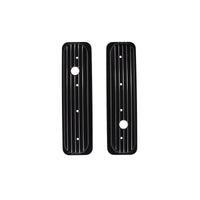 1987-2000 Chevy SB Finned Aluminum Center Bolt Valve Cover, 2 9/16" Ht., 1.25" Hole, Black