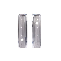 1987-2000 Chevy SB Finned Aluminum Center Bolt Valve Cover, 2 9/16" Ht., 1.25" Hole, Polished
