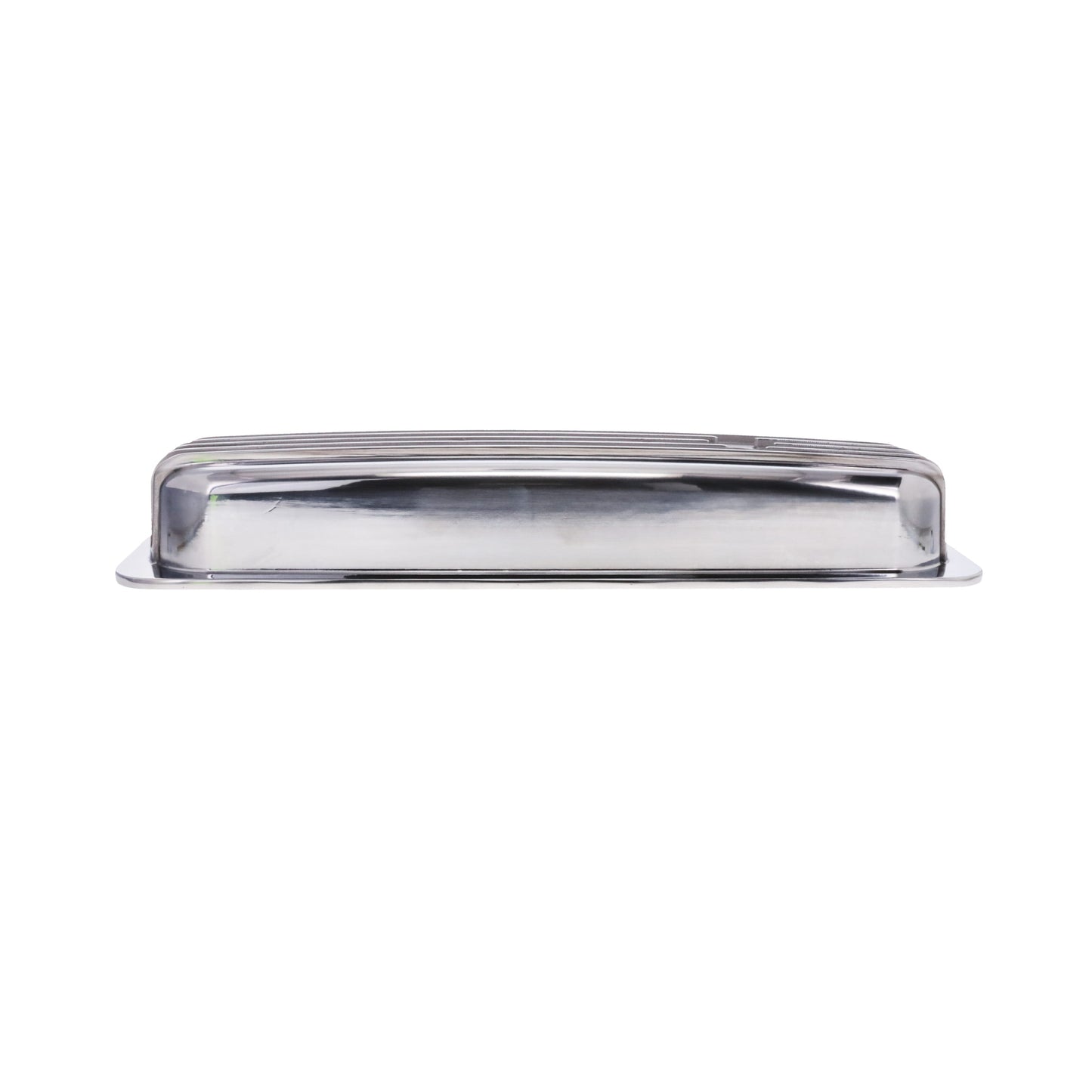 1987-2000 Chevy SB Finned Aluminum Center Bolt Valve Cover, 2 9/16" Ht., 1.25" Hole, Polished