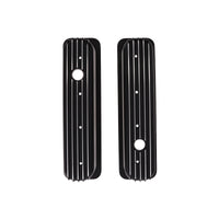 1987-2000 Chevy SB Finned Aluminum Center Bolt Valve Cover, 3 11/16" Ht., 1.25" Hole, Black