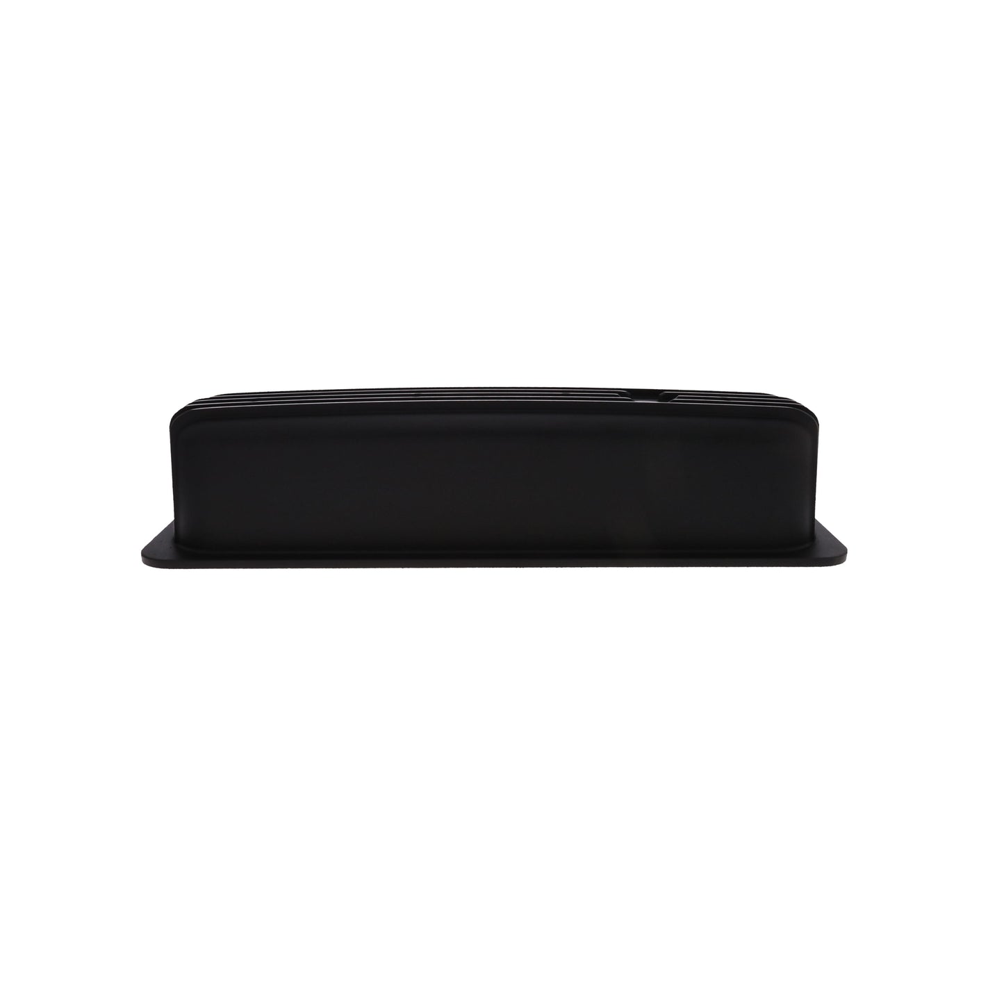 1987-2000 Chevy SB Finned Aluminum Center Bolt Valve Cover, 3 11/16" Ht., 1.25" Hole, Black