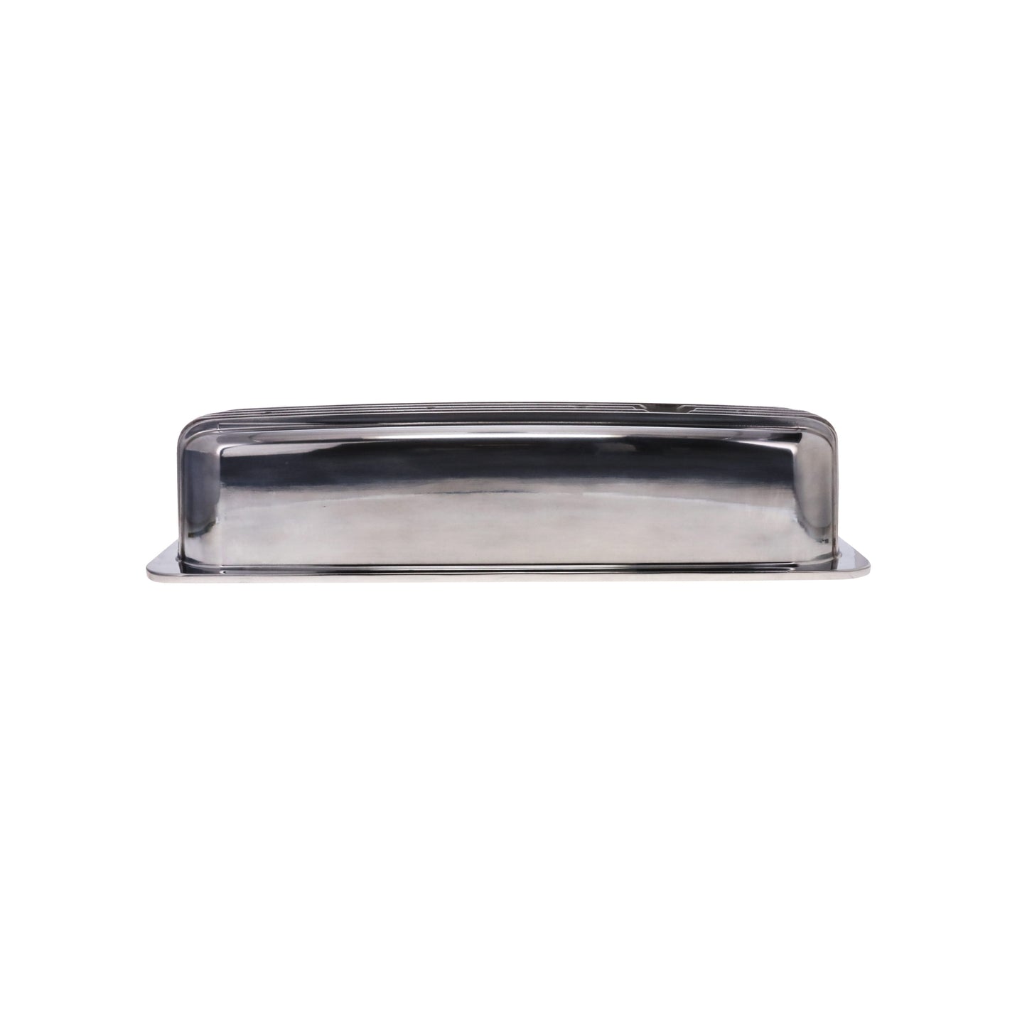 1987-2000 Chevy SB Finned Aluminum Center Bolt Valve Cover, 3 11/16" Ht., 1.25" Hole, Polished