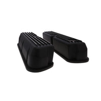 1962-2001 FORD SB 289, 351W Tall Finned Aluminum Valve Cover, 3 13/16" Ht., 1.25" Hole - Black